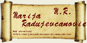 Marija Radujevčanović vizit kartica